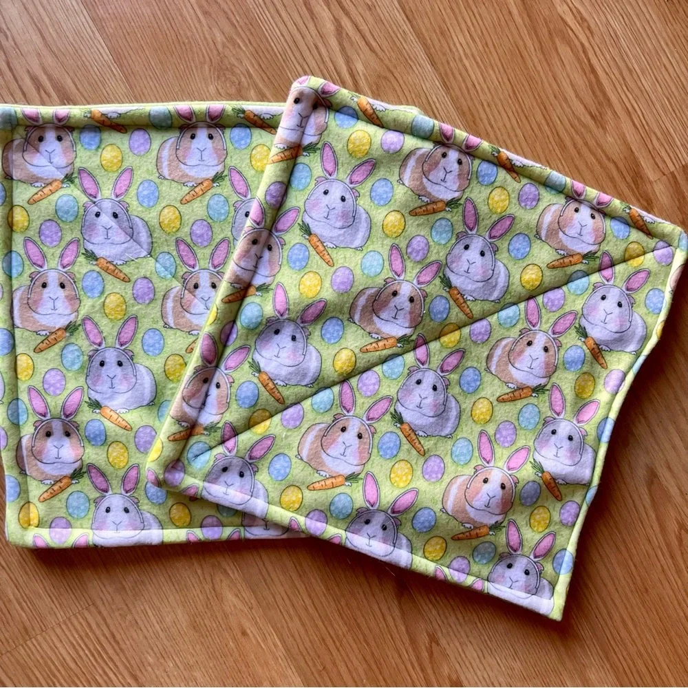 Guinea Pig Piddle Pee Pads 11” Reversible Washable Reusable BUNNY EARS